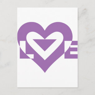 Cool Love Graphic, Purple Postcard