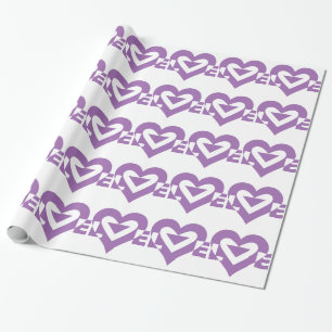Cool Love Graphic, Purple Wrapping Paper