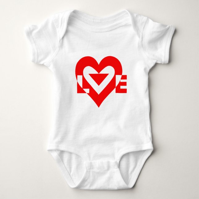 Cool Love Graphic, Red Baby Bodysuit (Front)