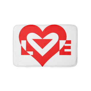 Cool Love Graphic, Red Bath Mat