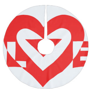 Cool Love Graphic, Red Brushed Polyester Tree Skirt