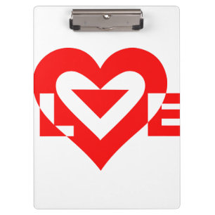Cool Love Graphic, Red Clipboard