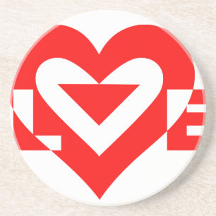 Cool Love Graphic, Red Coaster