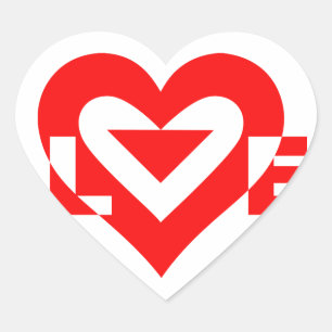Cool Love Graphic, Red Heart Sticker
