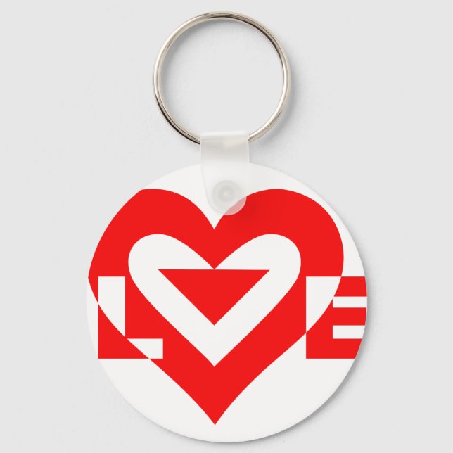 Cool Love Graphic, Red Key Ring (Front)