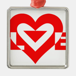 Cool Love Graphic, Red Metal Tree Decoration
