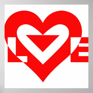 Cool Love Graphic, Red Poster
