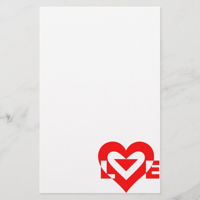 Cool Love Graphic, Red Stationery (Front)