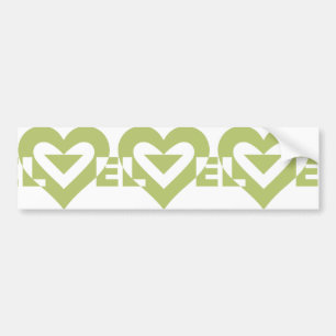 Cool Love Graphic, Sage Green Bumper Sticker