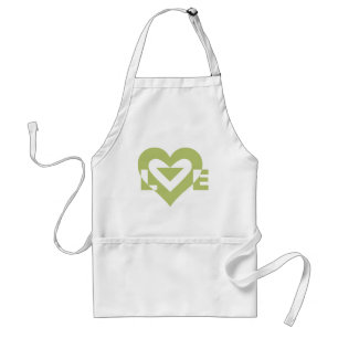 Cool Love Graphic, Sage Green Standard Apron