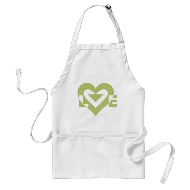 Cool Love Graphic, Sage Green Standard Apron (Front)