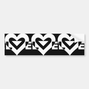Cool Love Graphic, White Bumper Sticker