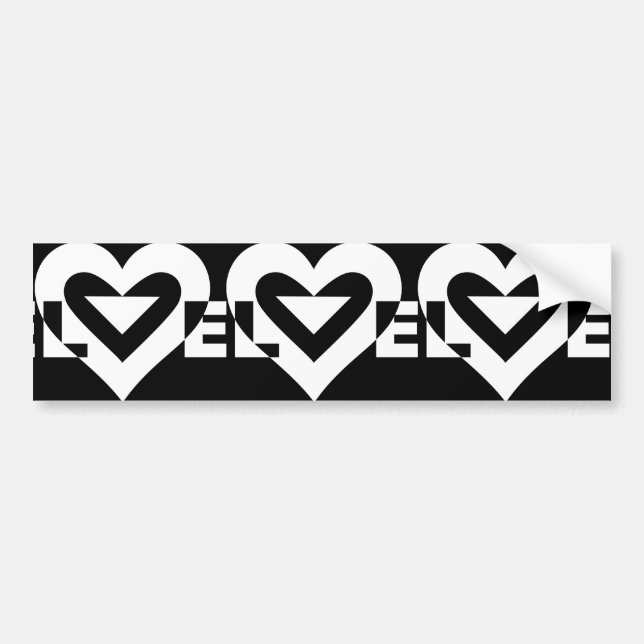 Cool Love Graphic, White Bumper Sticker (Front)
