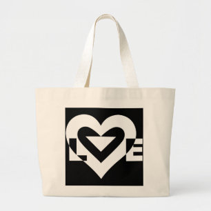 Cool Love Graphic, White Large Tote Bag