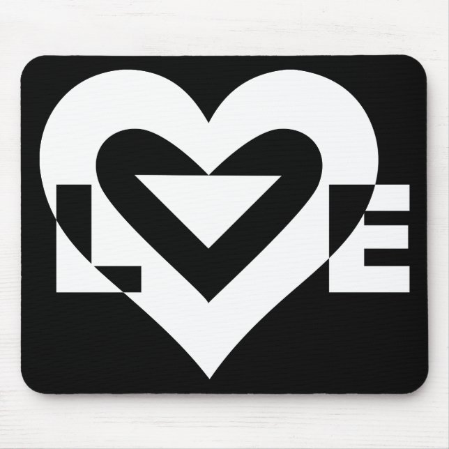 Cool Love Graphic, White Mouse Mat (Front)