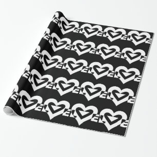 Cool Love Graphic, White Wrapping Paper