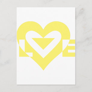 Cool Love Graphic, Yellow Postcard