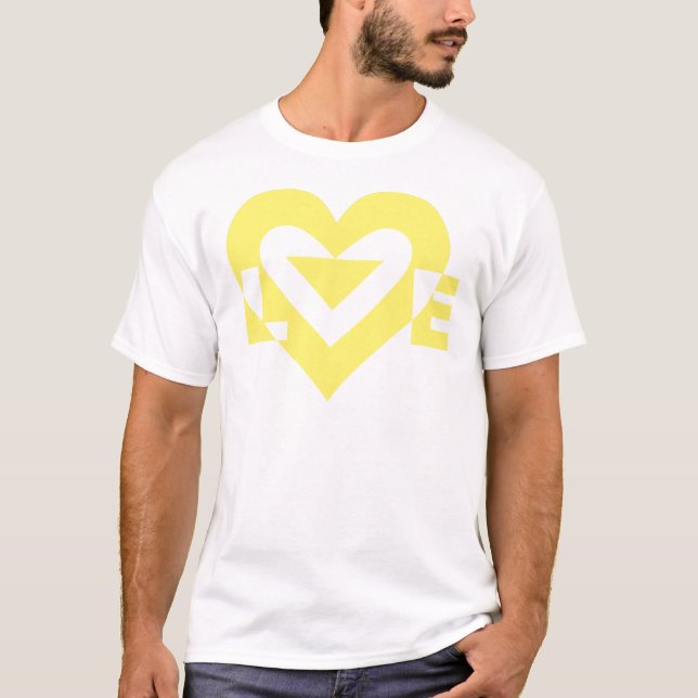 Cool Love Graphic, Yellow T-Shirt (Front)