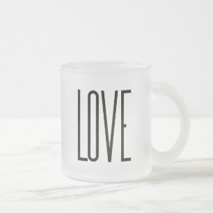 Cool Love – Minimalist Graphic Design Frosted Glass Coffee Mug