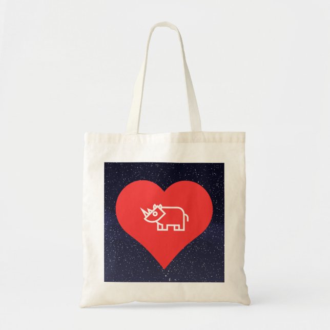 Cool Love Rhinoceros Tote Bag (Front)