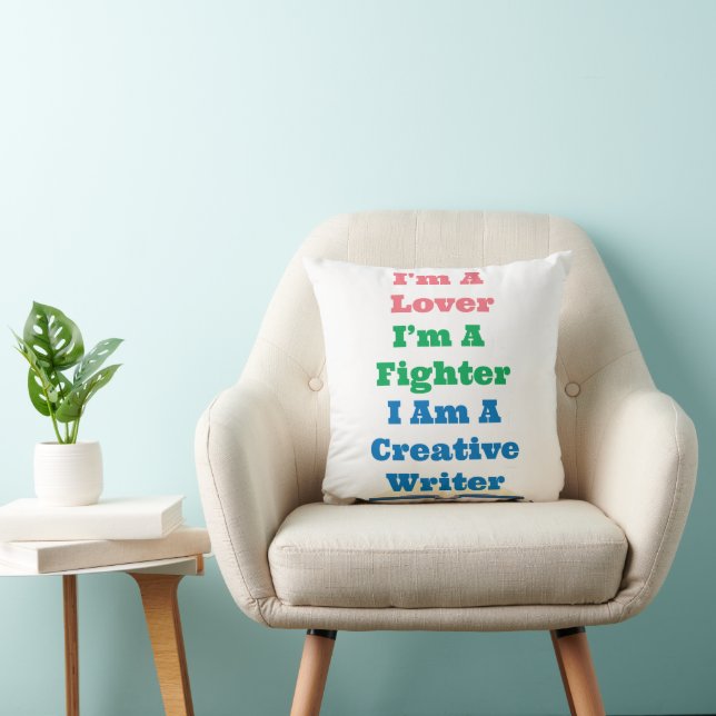 Cool Lover Fighter Creative Writer Author Saying Cushion (Chair)