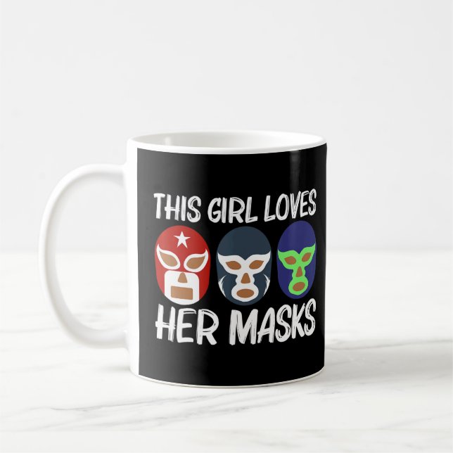Cool Lucha Libre For Girls Women Luchador Mexican  Coffee Mug (Left)