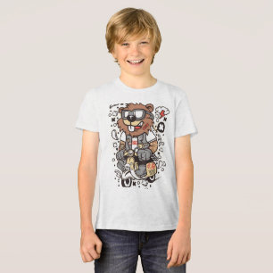 Cool Lumberjack Bear Kids T-Shirt - Artistic  Tri-Blend Shirt