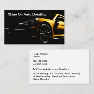 Cool Luxury Auto Detailing Business Cards