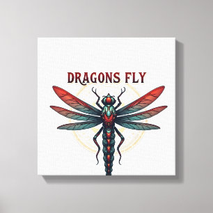 Cool Machined Steampunk Dragonfly - Dragons Fly - Canvas Print