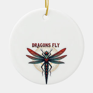 Cool Machined Steampunk Dragonfly - Dragons Fly - Ceramic Tree Decoration