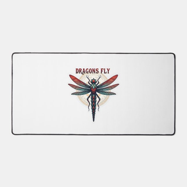 Cool Machined Steampunk Dragonfly - Dragons Fly -  Desk Mat (Front)