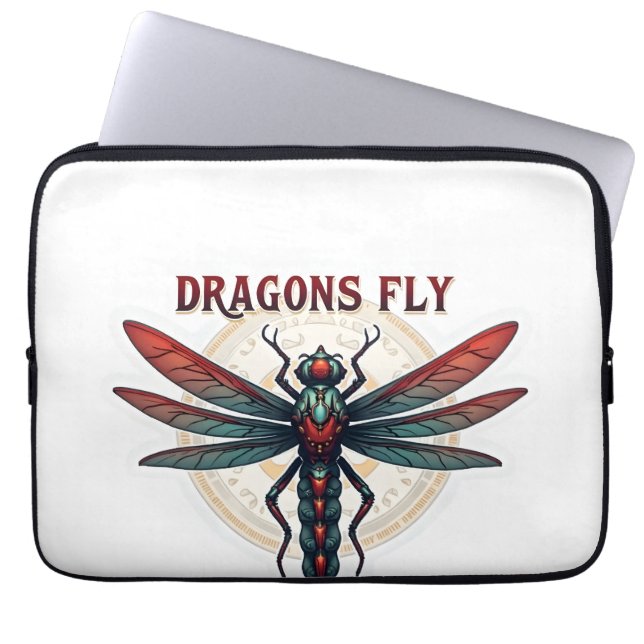 Cool Machined Steampunk Dragonfly - Dragons Fly -  Laptop Sleeve (Front)