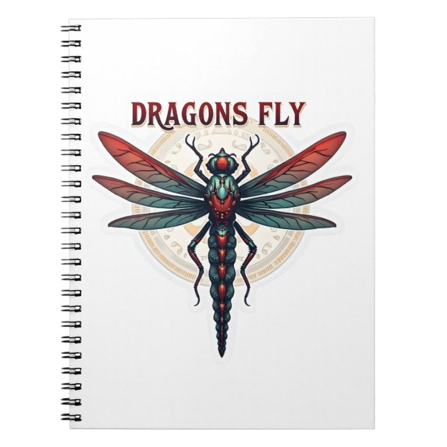 Cool Machined Steampunk Dragonfly - Dragons Fly -  Notebook (Front)