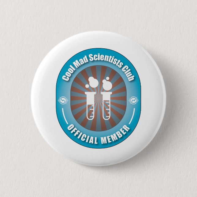 Cool Mad Scientists Club 6 Cm Round Badge (Front)