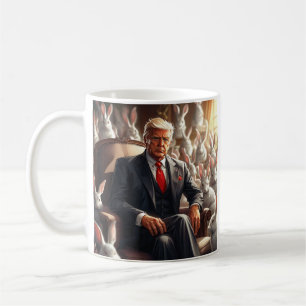 Cool MAGA Rabbit TRUMP surrounded by BUNNYS funny Coffee Mug
