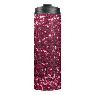 Cool Magenta Pink Faux Glitter Sparkle Thermal Tumbler