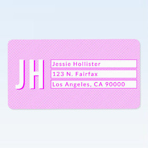 Cool Magenta & White Stripes Return Address Labels