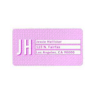Cool Magenta & White Stripes Return Address Labels