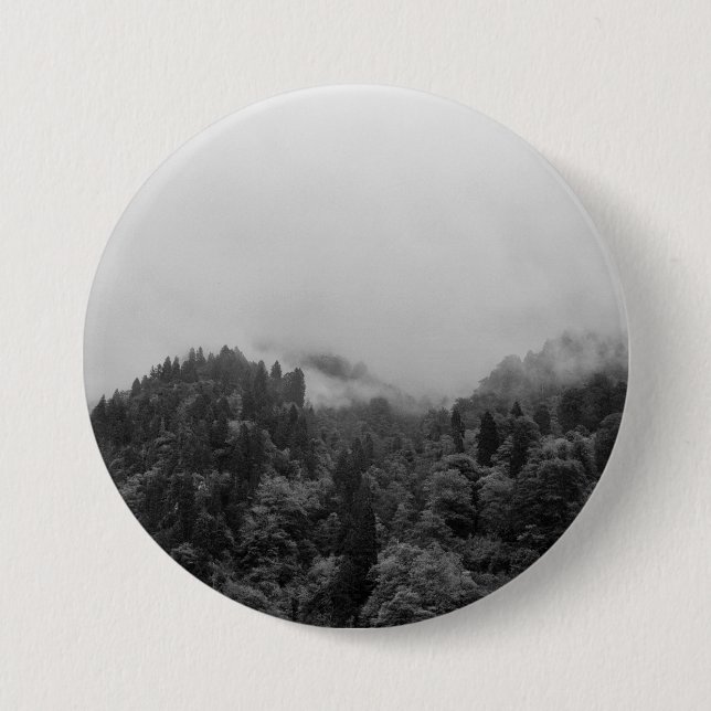 Cool, magical foggy nature 7.5 cm round badge (Front)
