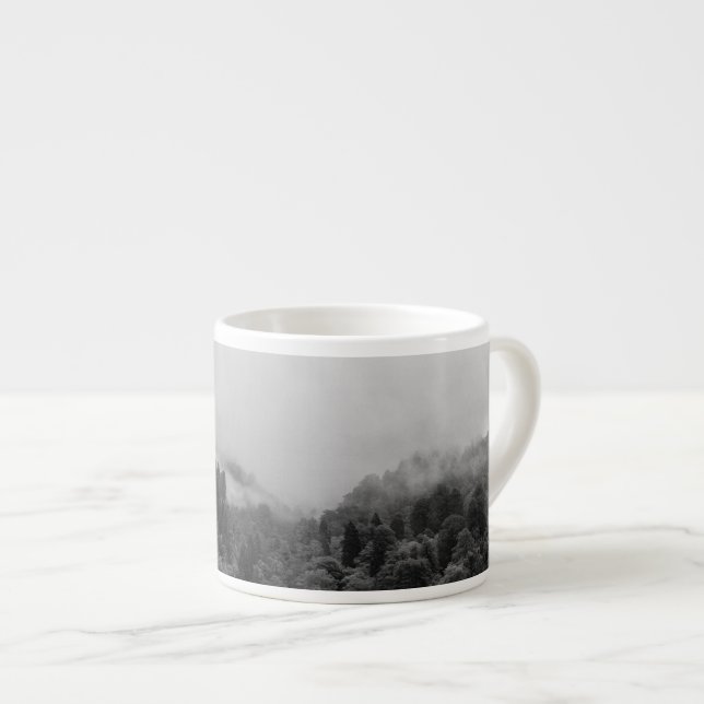 Cool, magical foggy nature espresso cup (Front Right)