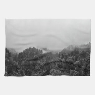Cool, magical foggy nature tea towel