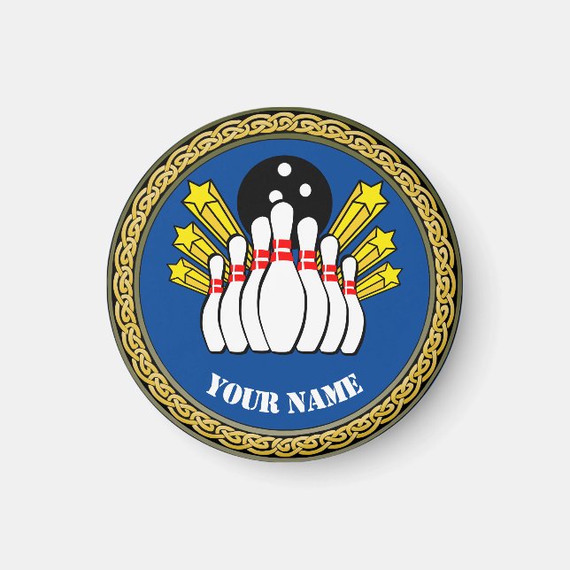 COOL! Magnet -Bowling- Custom Bowler - Add Name (Front)