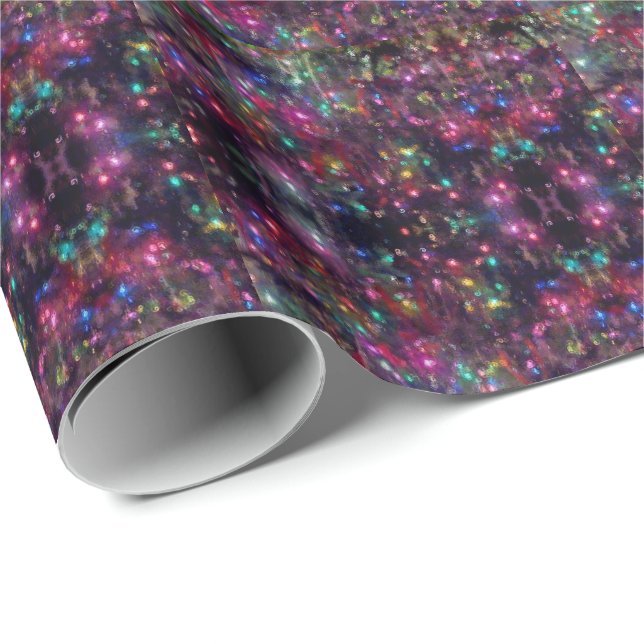 Cool Magnificent Christmas Colourful Lighting Wrapping Paper (Roll Corner)