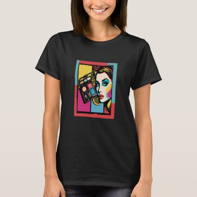 Cool Makeup Artist Pop Makeup Kit Mom T-Shirt (Front)