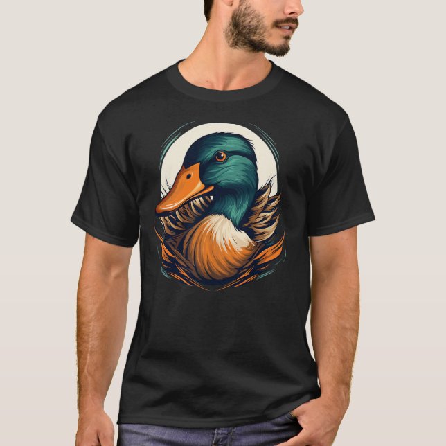 Cool Mallard Duck Face T-Shirt (Front)