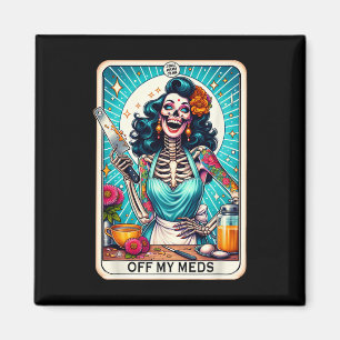 Cool Mama Club Tarot Card Skeleton Halloween Magnet