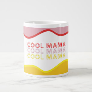 'Cool Mama' retro waves brightly coloured Large Coffee Mug
