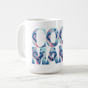 Cool Mama Typography Hearts Coffee Mug