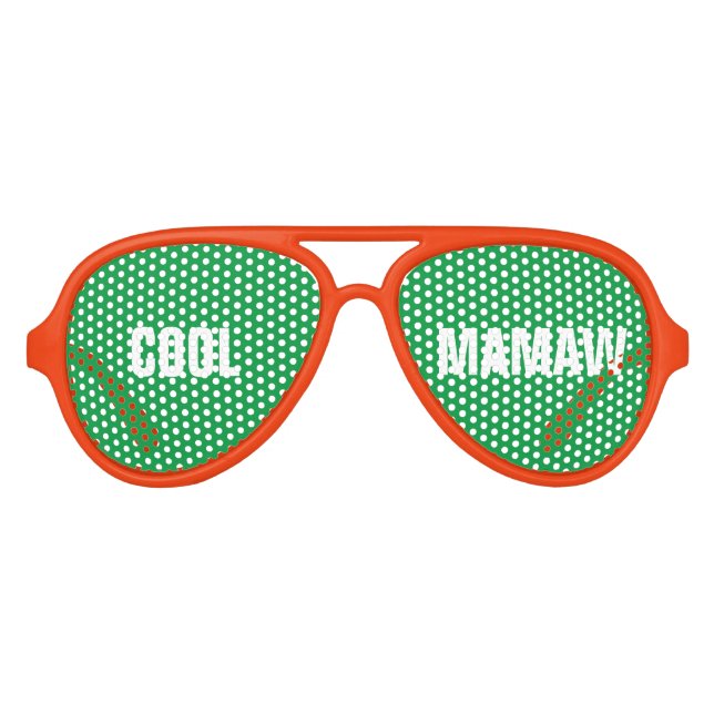 Cool Mamaw Grandma Funny Playful Aviator Sunglasses (Front)
