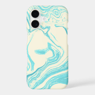 Cool Marble Design in Turquoise and Cream
